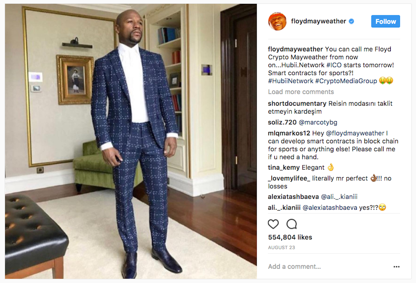 floyd mayweather invested in ico