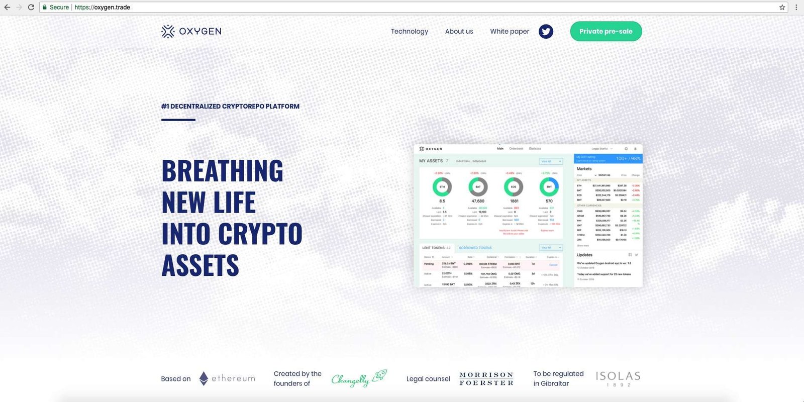 Oxygen trade platform cryptocurrency