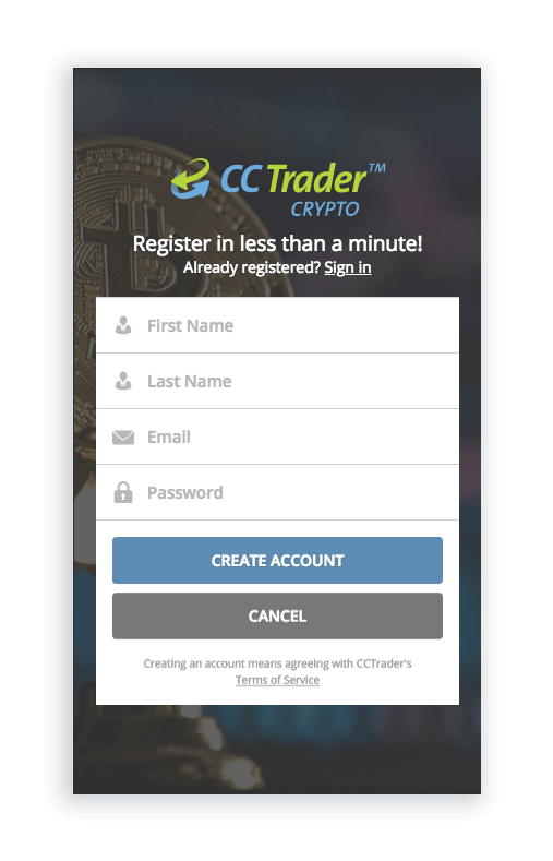 open a cryptocurrency trading account