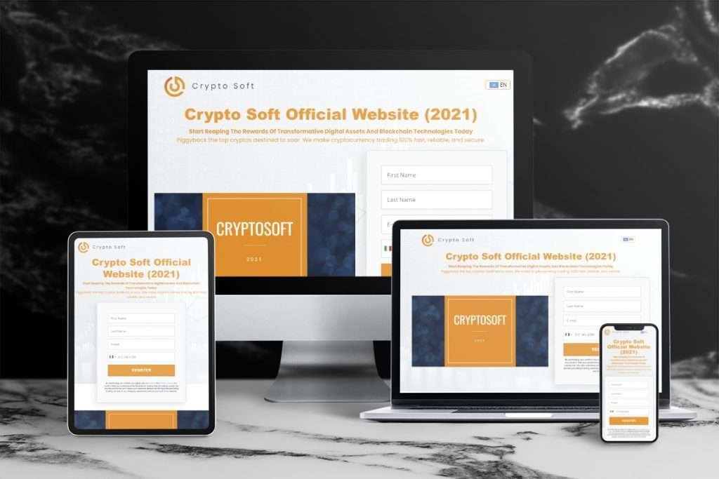 CryptoSoft official website preview on different devices