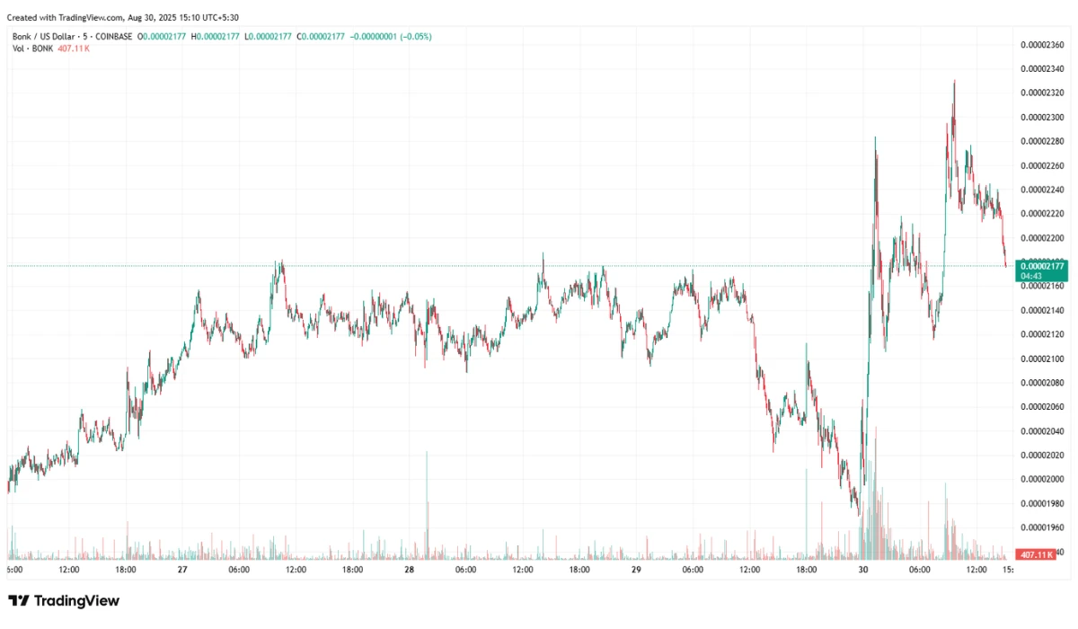 Bonk 30-08-2025 trading chart