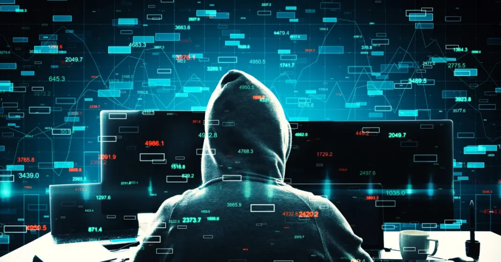 image of an hacker sitting infront of a compuiter WinRAR Security Exploit CVE-2025-8088