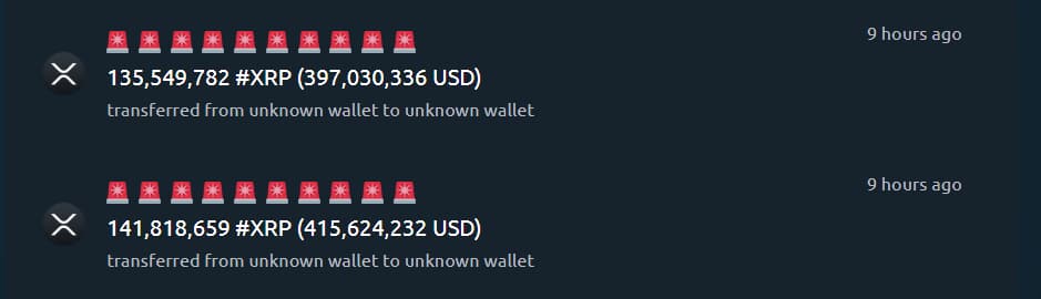 XRP Whale transfer screenshot