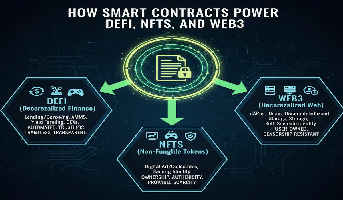 How Smart Contracts Power DeFi, NFTs, and Web3?