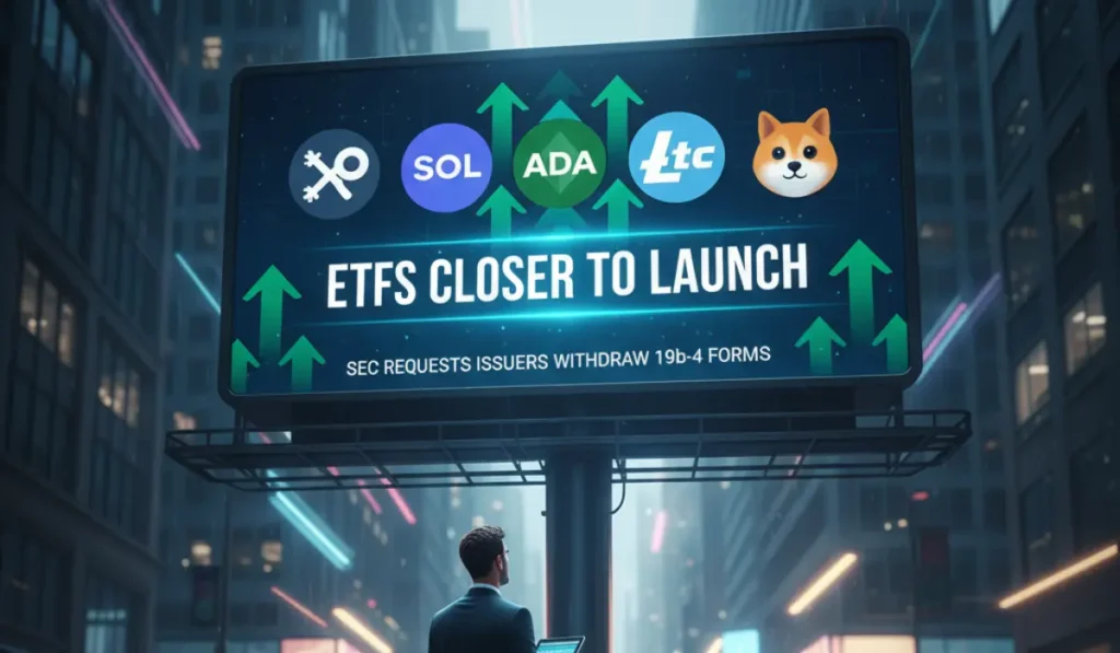 XRP, SOL, ADA, LTC, and DOGE ETFs Closer to Launch as SEC Requests Issuers Withdraw 19b-4 Forms