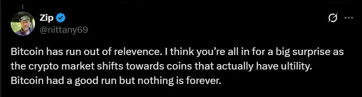 Bitcoin has run out of relevance