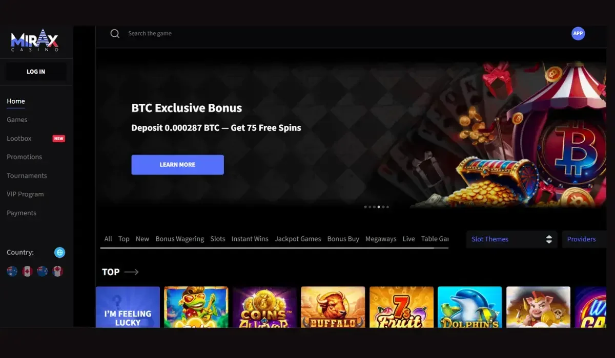Mirax Bitcoin casino 2025 offering up to 1.5 BTC bonus and 7000+ games.