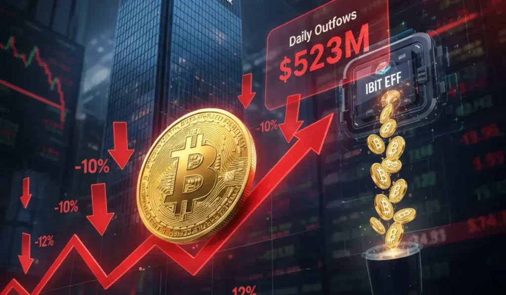 BlackRock’s IBIT Sees Record $523M Daily Outflow From Alpha Bitcoin ETF