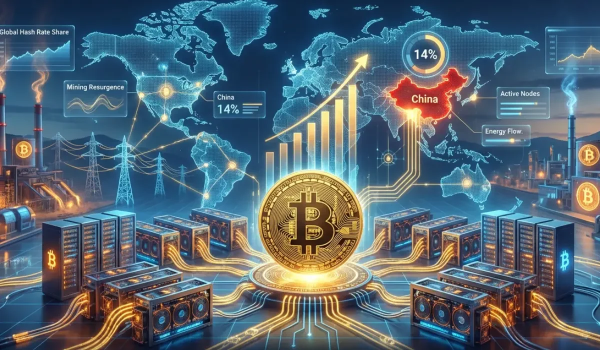 China’s Bitcoin Mining Share Rebounds to 14% of Global Hash Rate