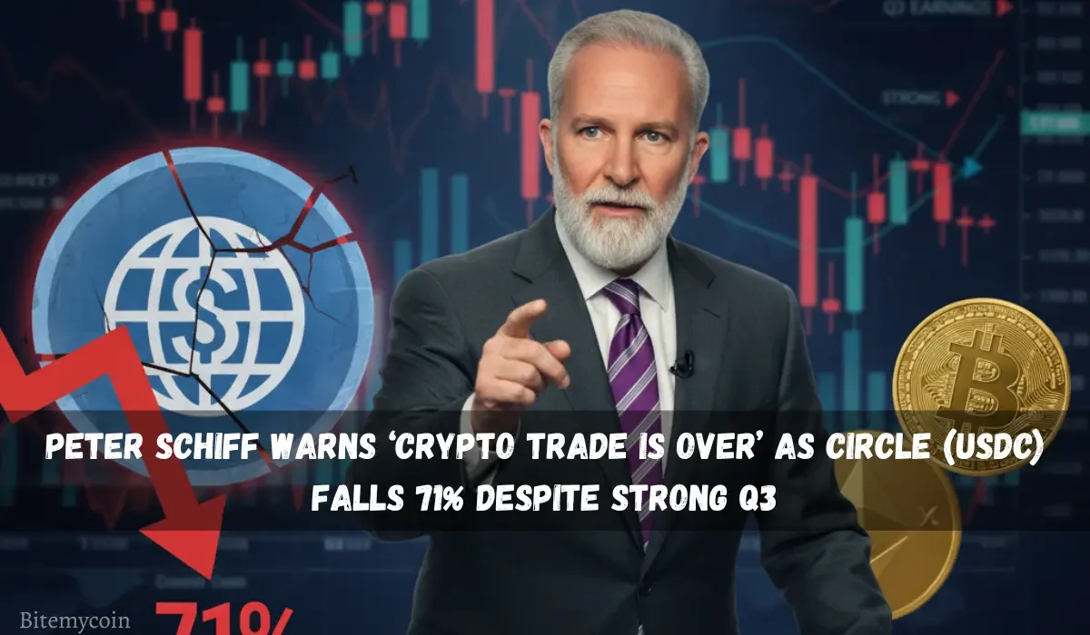 Peter Schiff Warns ‘Crypto Trade Is Over’ as Circle (USDC) Falls 71% Despite Strong Q3