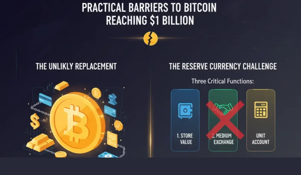Practical Barriers to Bitcoin Reaching $1 Billion
