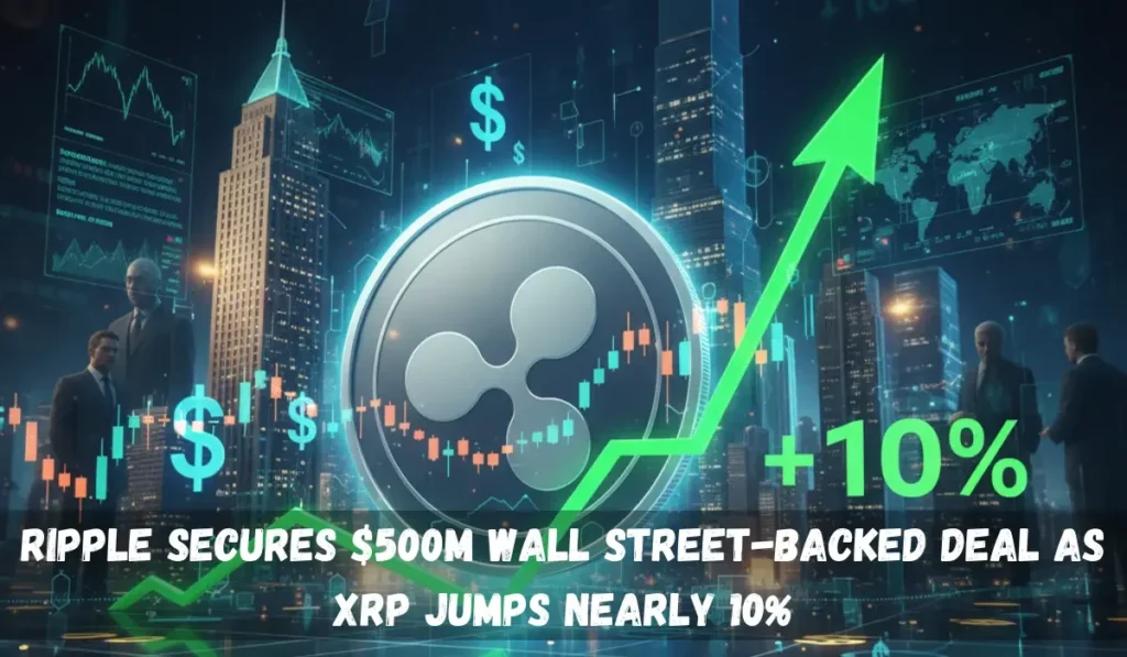Ripple Secures $500M Wall Street-Backed Deal as XRP Jumps Nearly 10%