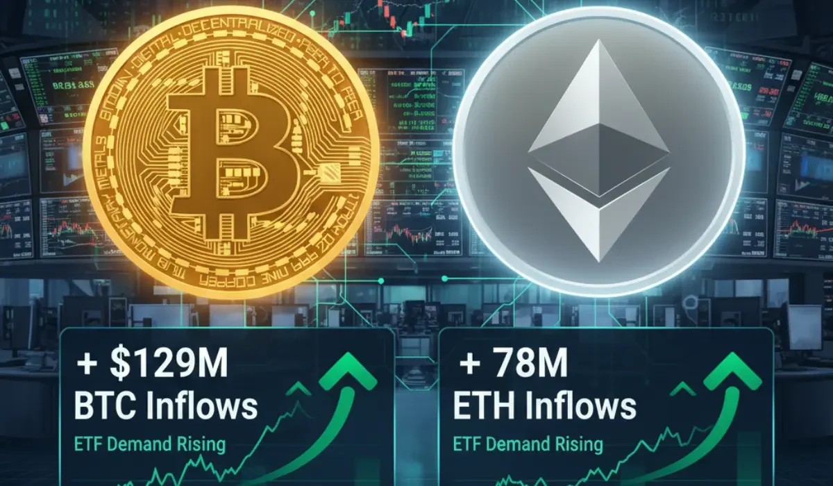 Spot Bitcoin ETFs Add $129M, Ethereum ETFs Attract $78M