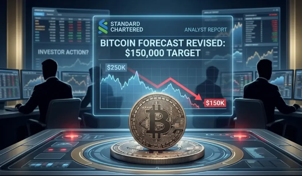 BTC price: Standard Chartered cuts Bitcoin forecast to $1,50,000. What should investors do