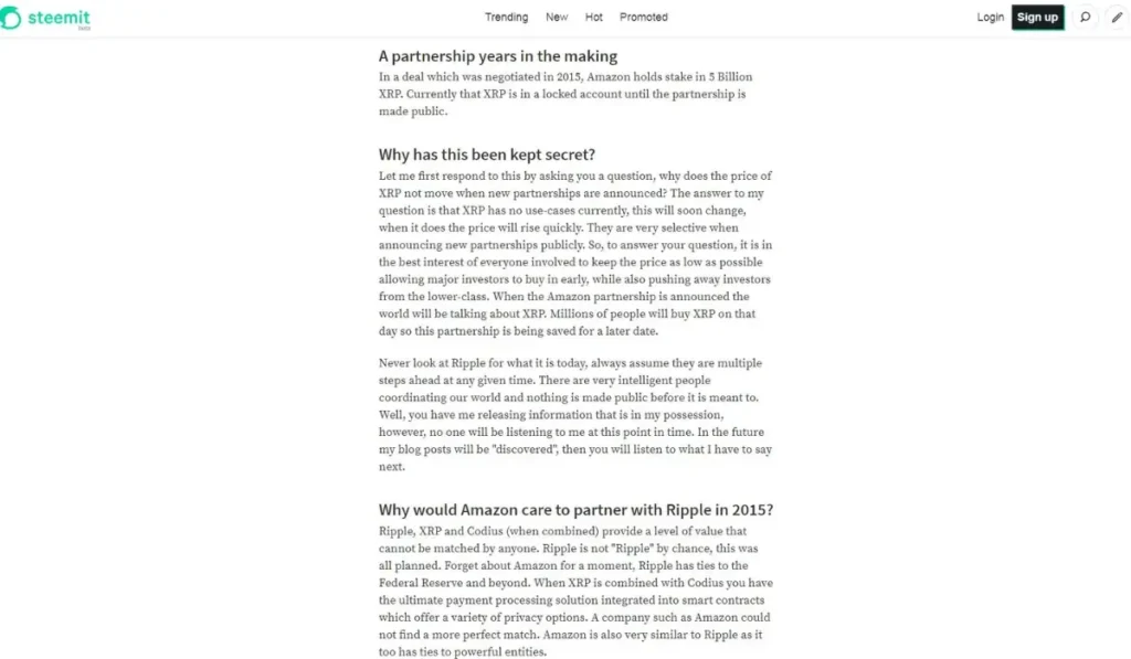 Rumored 5B XRP holdings by Amazon tied to a supposed 2015 Ripple partnership.