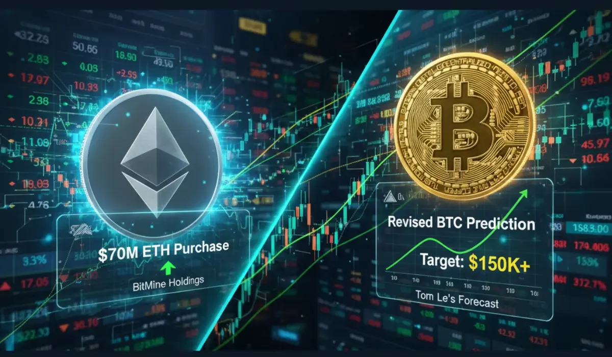 BitMine Buys $70M ETH While Tom Lee Revises Bitcoin Prediction