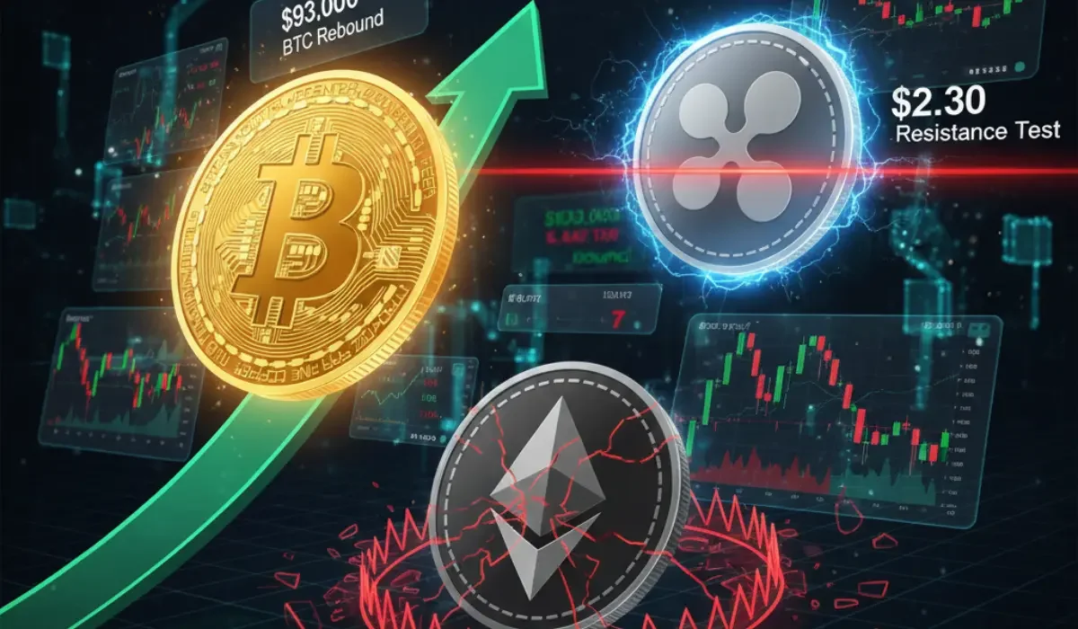 Ether ‘Bear Trap’ Sparks Bitcoin Rebound to $93K as XRP Tests $2.3 Resistance