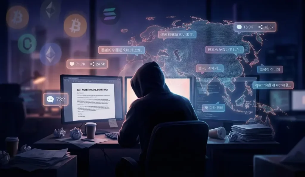 “I Wasted 8 Years in Crypto”: A Builder’s Exit Note Goes Viral Across Asia