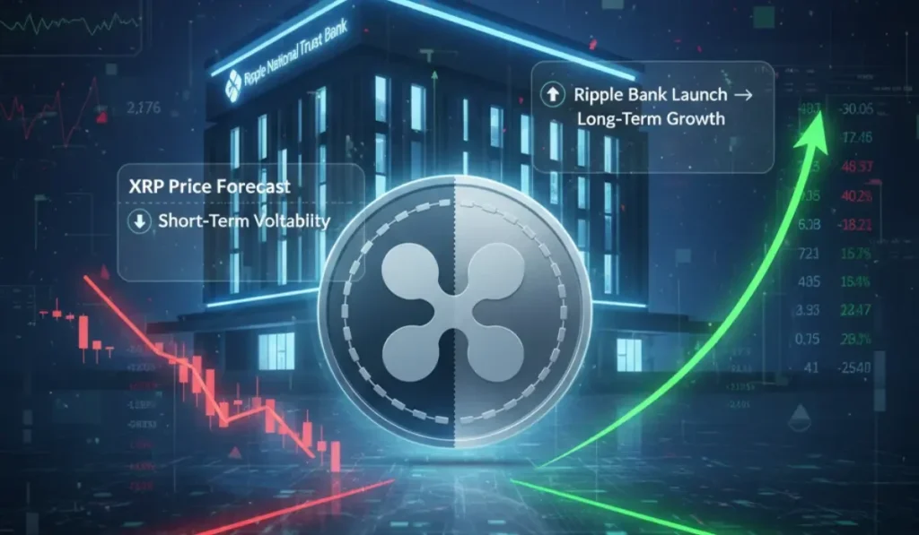 XRP Price Prediction: Short-Term Dip Ahead? Ripple’s Bank Launch Fuels Long-Term Bullish Outlook